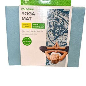 Gaiam Foldable Yoga Mat Super Compact Ultra Lightweight Icy Paisley